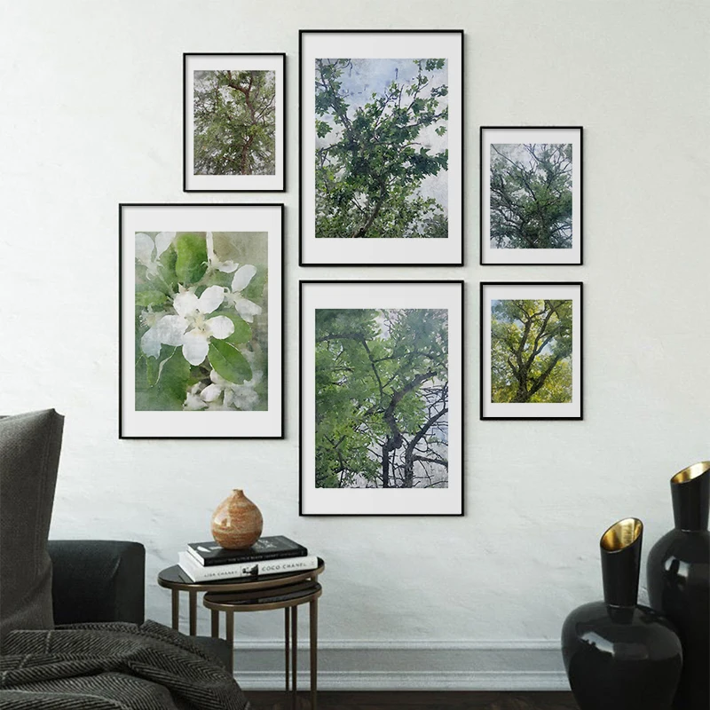 

Green Plant Tree Oil Painting Wall Art Canvas Painting For Living Room Nordic Posters And Prints Wall Pictures Mural Home Decor