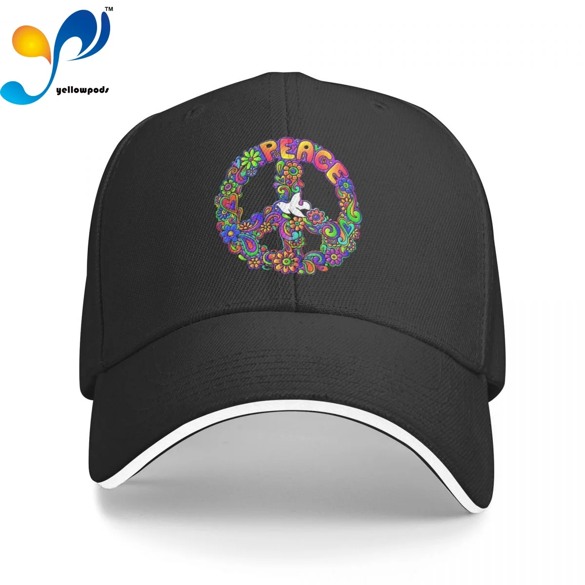 

Baseball Cap Men Hippie Flower Power Peace Sign Fashion Caps Hats for Logo Asquette Homme Dad Hat for Men Trucker Cap