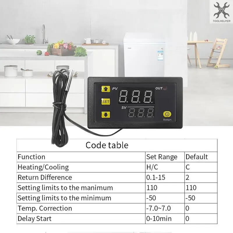 Контроллер температуры термостата W3230 цифровой дисплей модуль регулятора