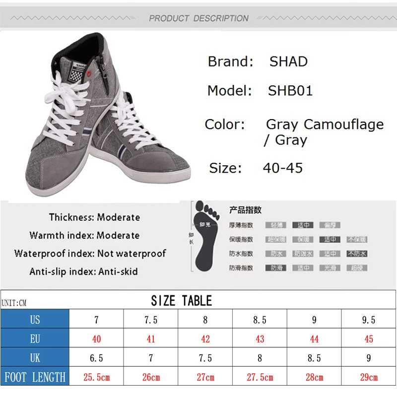 

SHAD Motorcycle Boots Breathable Wearable Motorcycle Equipment Motorcycle Shoe Protector Dropproof Motocross Bike Cycling Shoes