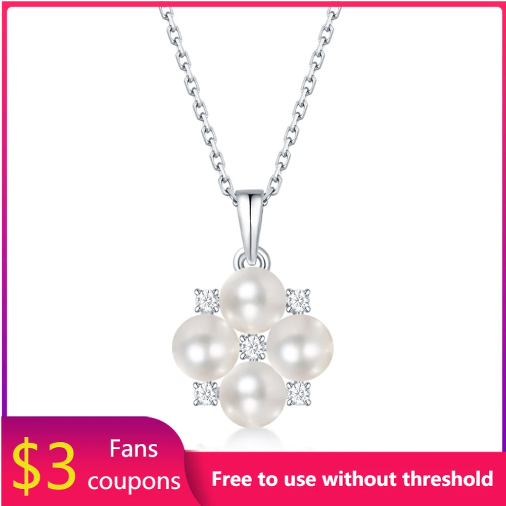 

Ожерелье WELMEL женское с муассанитом, бриллиантом и жемчугом, подвеска в форме цветка, ожерелье для женщин, ювелирные изделия, подарок на день ...