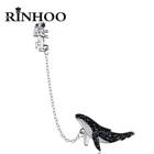 Rinhoo модный телефон со смешной рыбой значок астронавт Акула КИТ Кот планета облако молния Гора металлическая цепь серия булавок