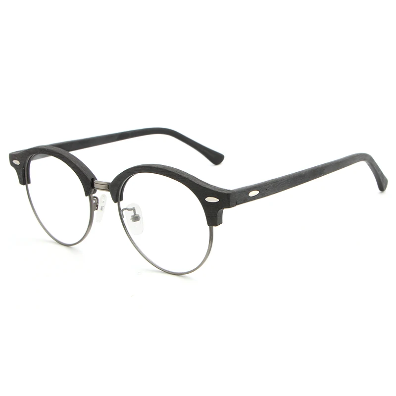 

Simvey Eyeglasses Frames Wooden Vintage Round Myopia Spectacle Glasses Frames with Clear Lens Eye Glasses Frames for Women Men