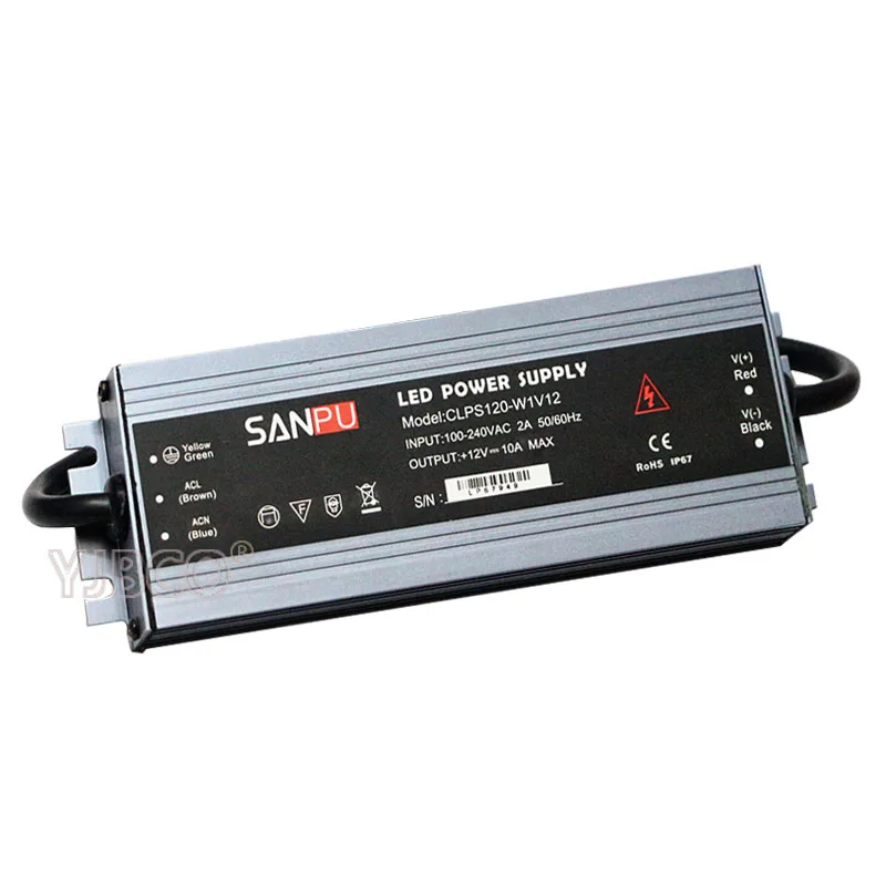 DC12V светодиодный ультратонкий водонепроницаемый источник питания IP67 60 Вт/100 Вт/120