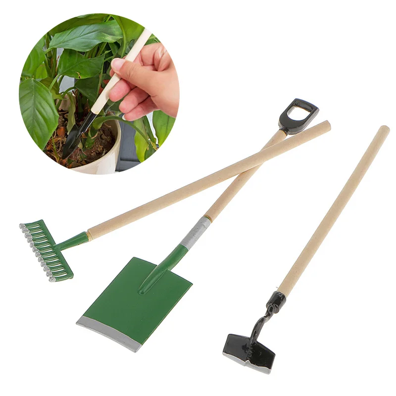 

Gardening three-piece shovel iron rake iron hoe succulents garden tools S6A5563