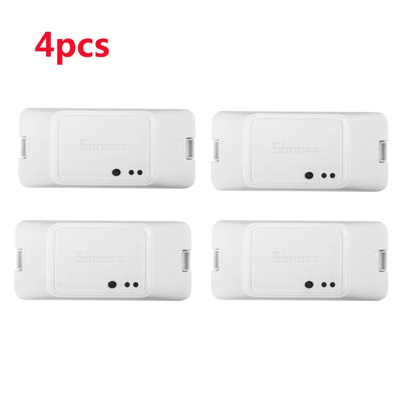 4pcs 2/3/5 шт SONOFF основные R3 умный дом переключатель Wi-Fi на/off Пульт дистанционного управления с Alexa Google home IFTTT пульт дистанционного управления с помощью ewelink - Комплект: 4pcs