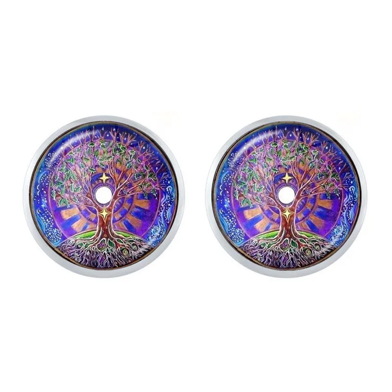 Новое модное платье с цветочным узором и серьги деревом жизни Ом Йога чакра