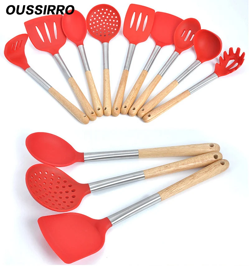 9 шт./компл. силиконовые инструменты для приготовления пищи кухонная посуда