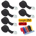 6 шт, длина 2 м, грузовые ремни с пряжка для крепления на багажник на крышу автомобиля Мотоцикл Велосипед Чемодан Kayak грузовой галстук вниз сильный Ratchet ремень