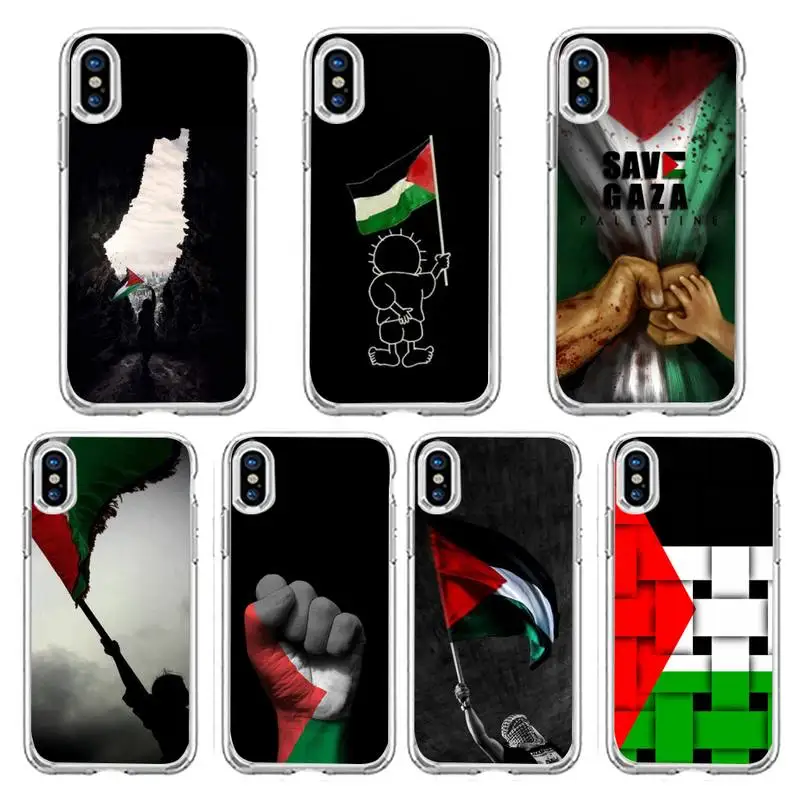 

Free palestine flag Phone Case Transparent soft For iphone 5 5s 5c se 6 6s 7 8 11 12 plus mini x xs xr pro max