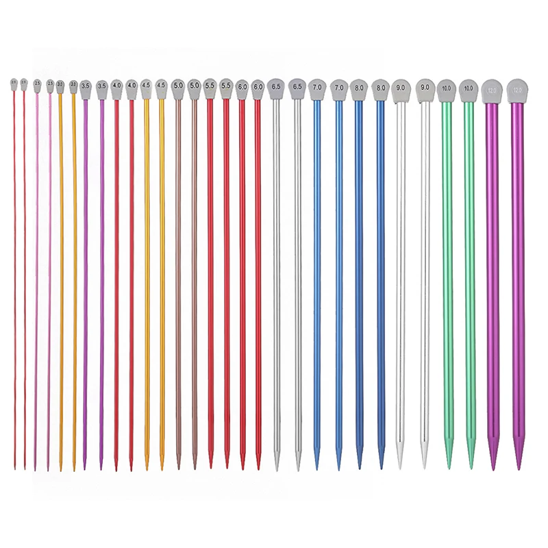 

1 Pair Solid Color Practical Long Sweater Scarf Needle Creative DIY Weaving Tool 2 Pcs/Set Single Pointed Knitting Needle