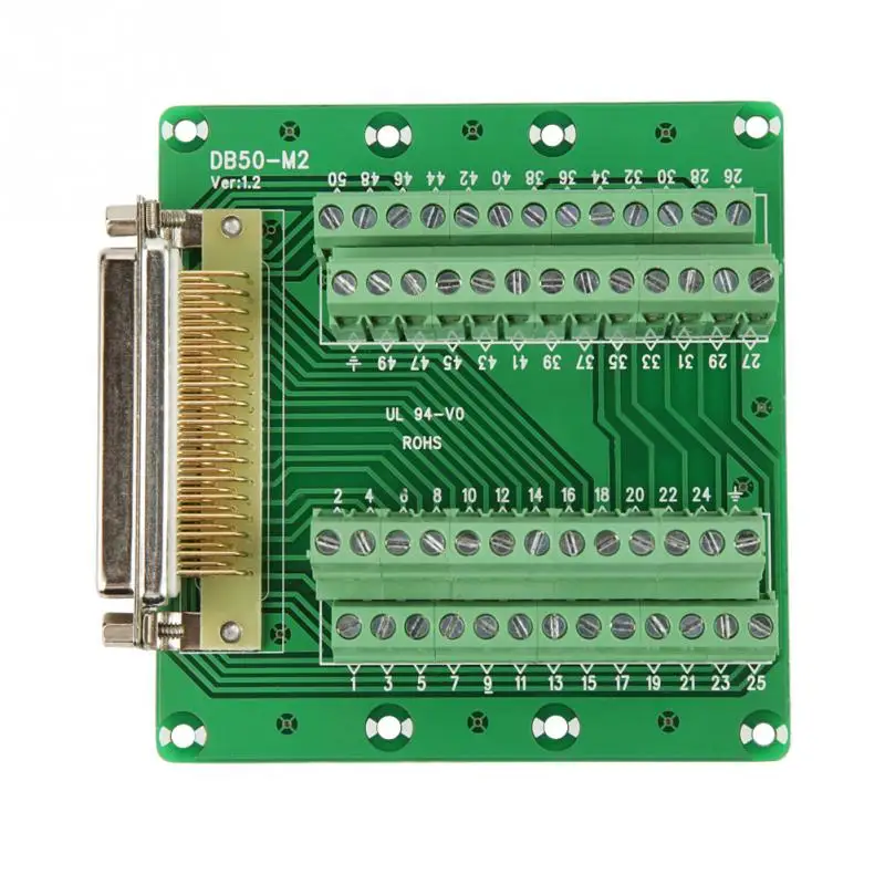 DB50 D-Sub Женский разъем платы Клеммная плата DIN рейку интерфейс модуль |