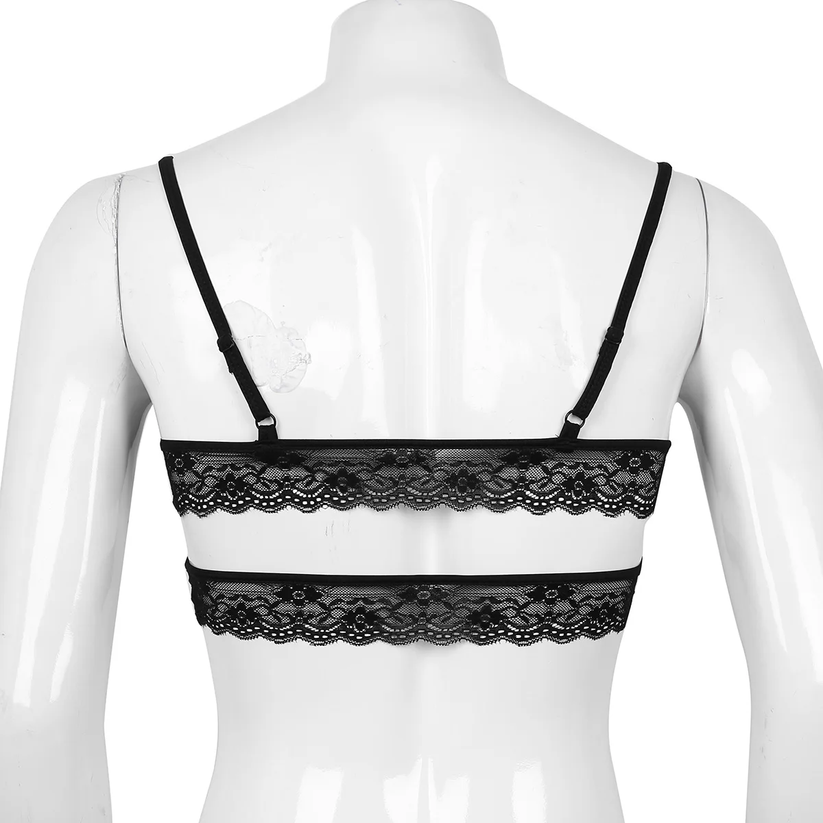 Мужской бюстгальтер без косточек розовое кружевное нижнее белье для геев