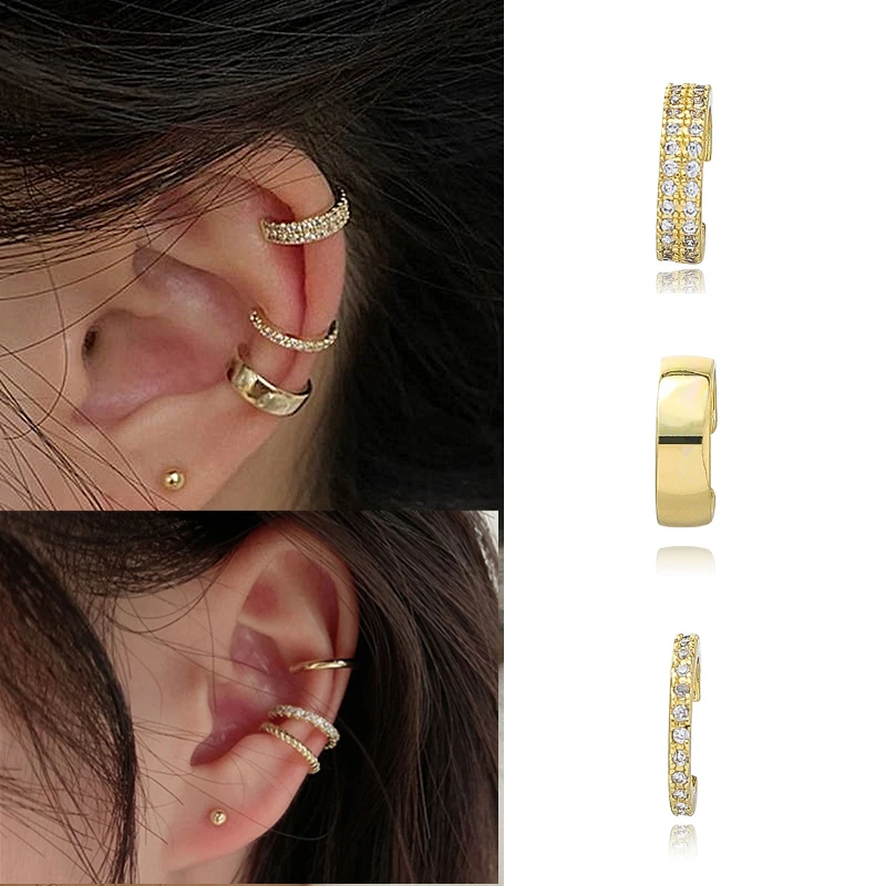 Серьги-каффы KOJ 3 шт. серьги-клипсы манжеты поддельные серьги для пирсинга женщин