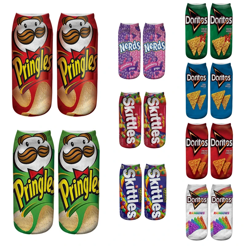 Носки унисекс с забавными рисунками 24 стиля женские летние носки 3D принтом