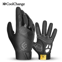 coolchange bicycle long finger gloves winter breathable windproof anti slip cycling gloves thermal gel touch screen bike gloves