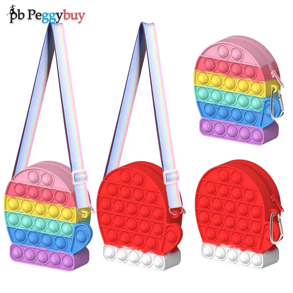 

Силиконовая пузырчатая сумка для хранения, модный портативный кошелек для девочек для декомпрессии, бумажник, бытовые хозяйственные уличн...