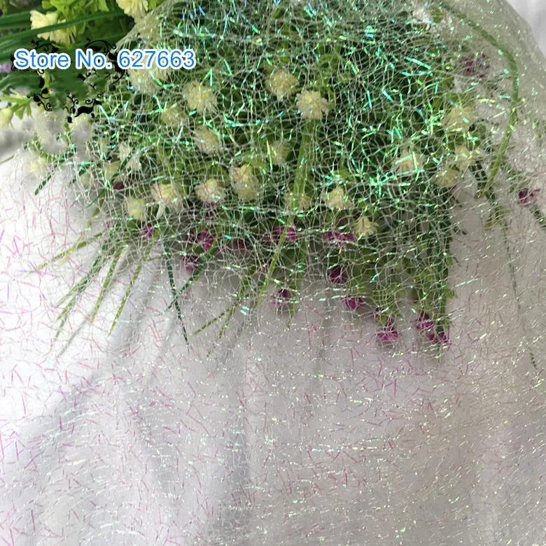 Золотая и серебряная шелковая симфоническая ткань 1 метр ажурная сетка кружевное