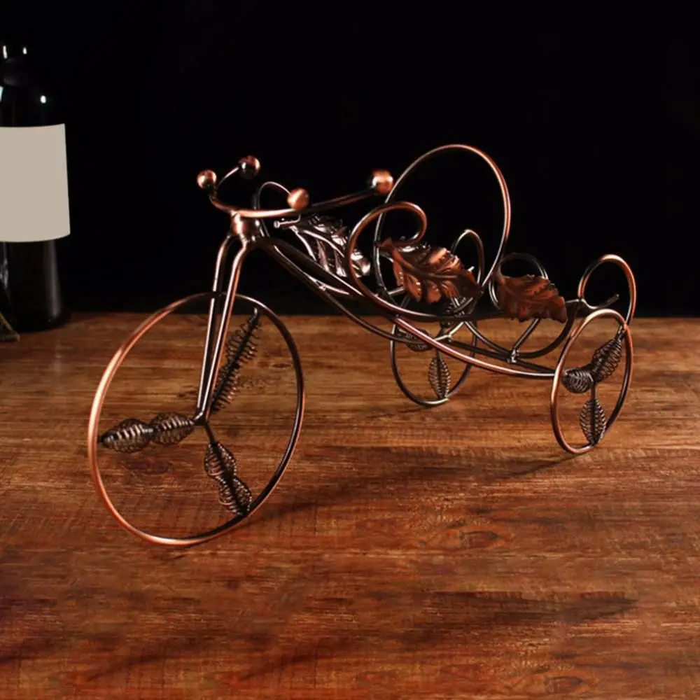 

Tricycle Shaped Wine Bottle Holder Handmade Plating Beer Whisky Bottles Holder Desktop Decoration Wine Glass Holder Ornaments