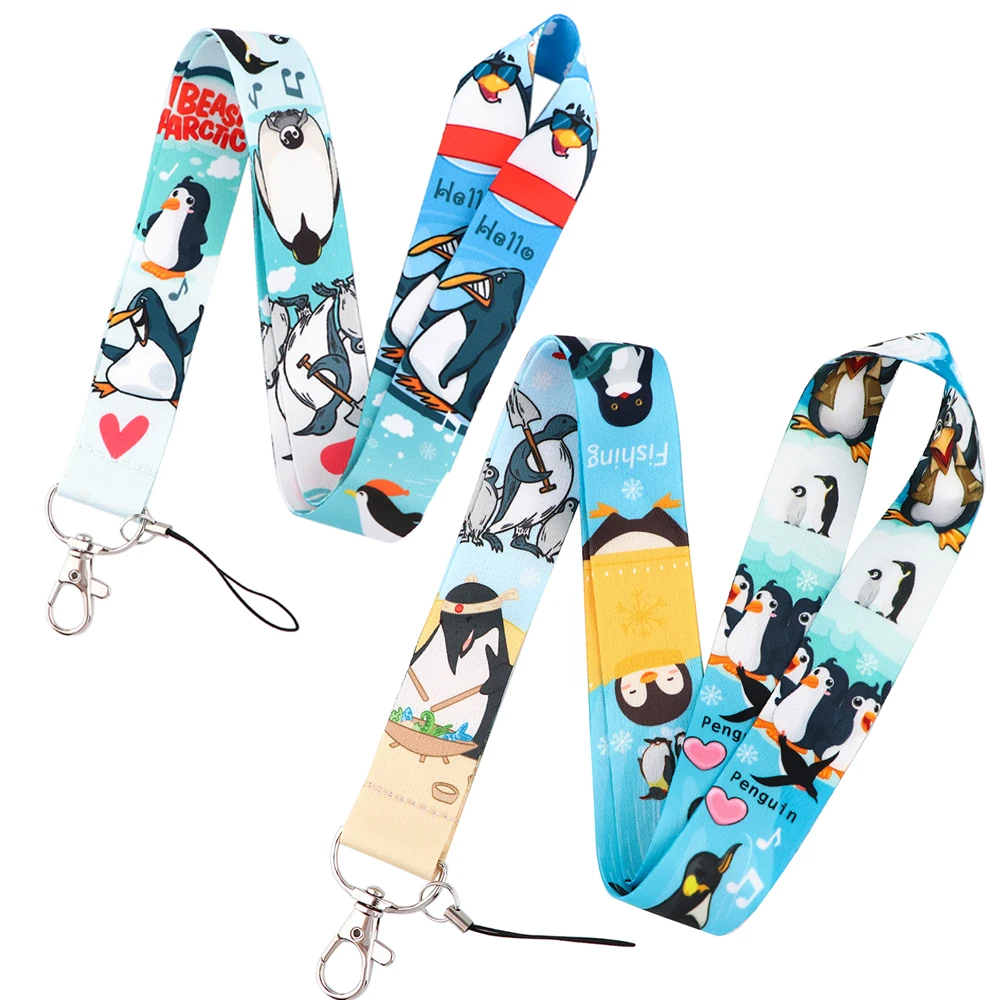 

YL890 Funny Penguin Lanyard For Keychain ID Card Pass Gym Mobile Phone USB Key Ring Badge Holder Neck Straps Accessories