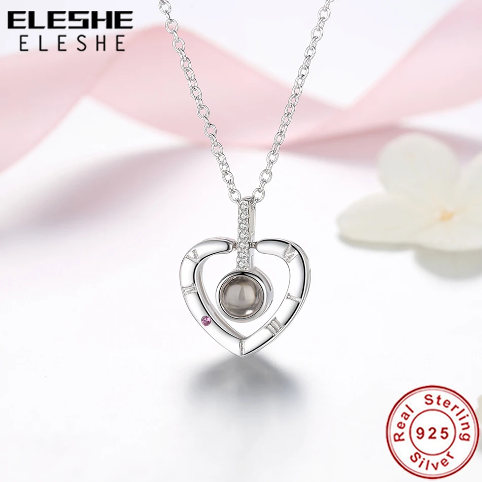 Женское колье из серебра 925 пробы с кулоном в виде сердца|necklace jewelry|sterling silver necklace925