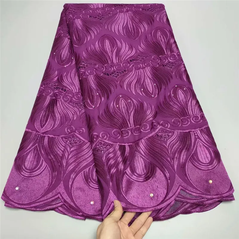

2021 African Swiss Voile Lace Fabric Embroidery lace trim high quality african Dry lace 100% cotton fabric for wedding 1L062501