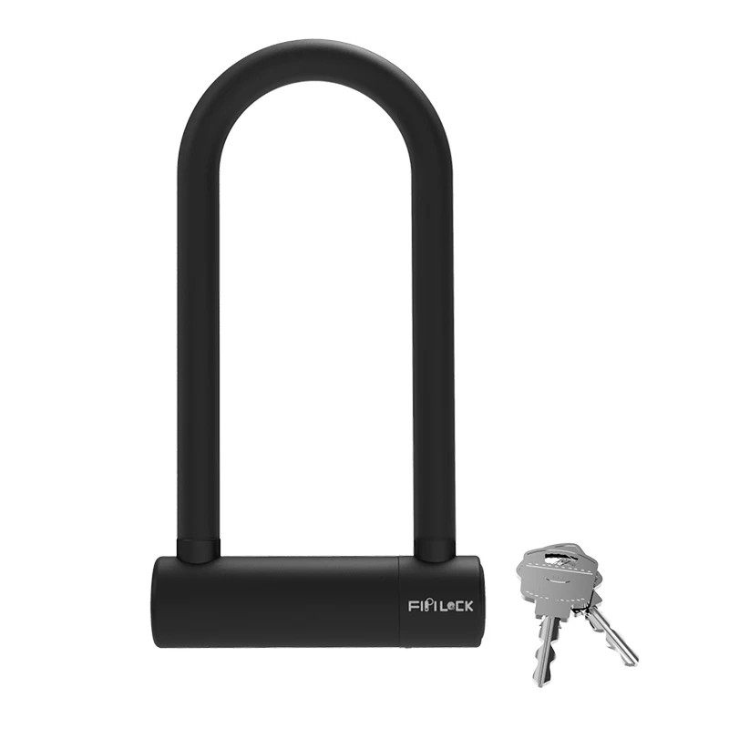 black Fipilock FL-U10 Smart считыватель отпечатков U замок Портативный раздвижные двери замок, дверная ручка подставки-держатели для портативных устройств замок висячий замок слот - Цвет: black