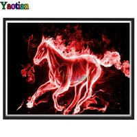 abstract ice fire horse diamond art diy diamond painting full drill crystal embroidery diamond mosaic animal for child gift