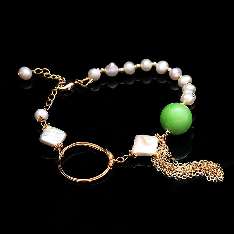 

LINGLADY pearls bracelet, simple style generous, French sense of luxury. Baroque vintage bracelet