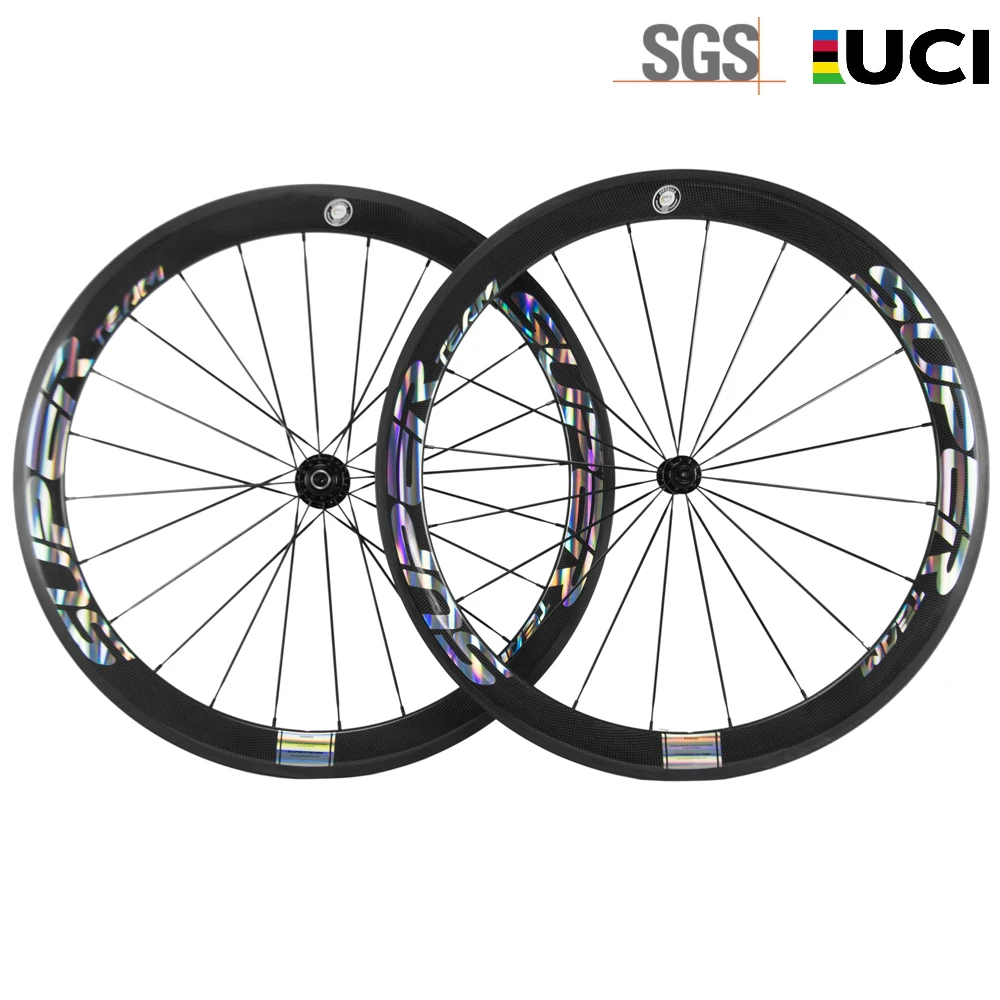 

50mm Carbon Fiber Wheelset 700C Road Bike Clincher Bicycle Cycling Wheels in USA