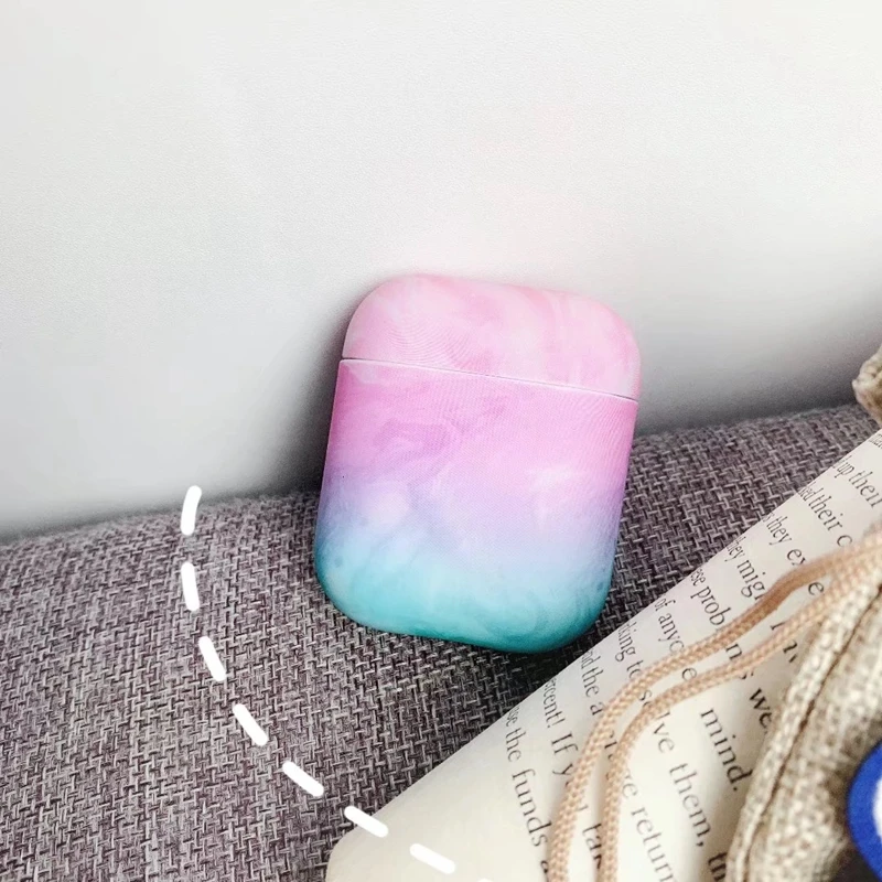 Мраморный Жесткий пластиковый Чехол для наушников AirPods 1/2, чехол для зарядки наушников
