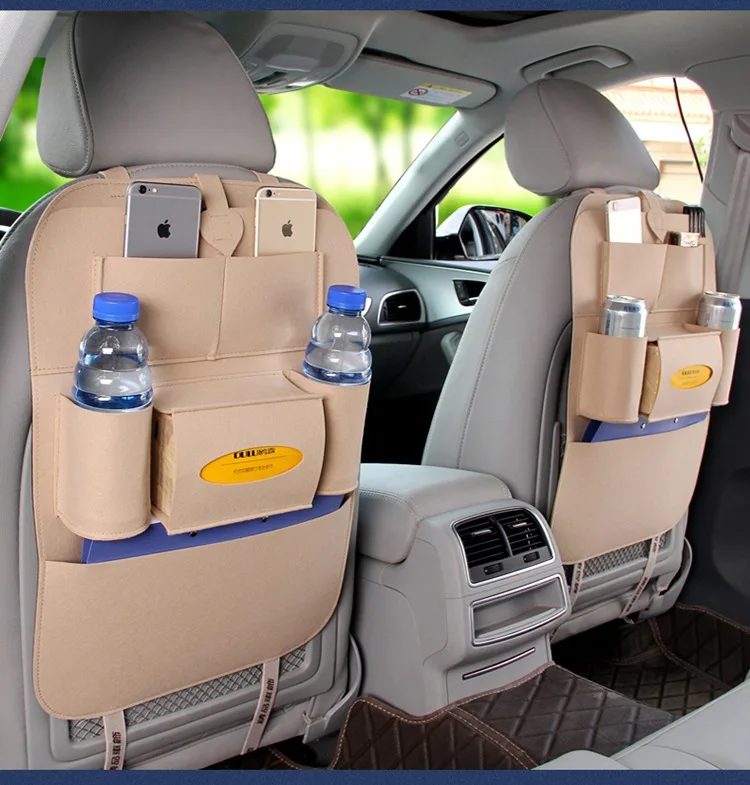 

New Automobile Storage Bag Sundries Sundries Seat Organizer Felt Car Supplies Back Storage Shopping Bags Automotive interior