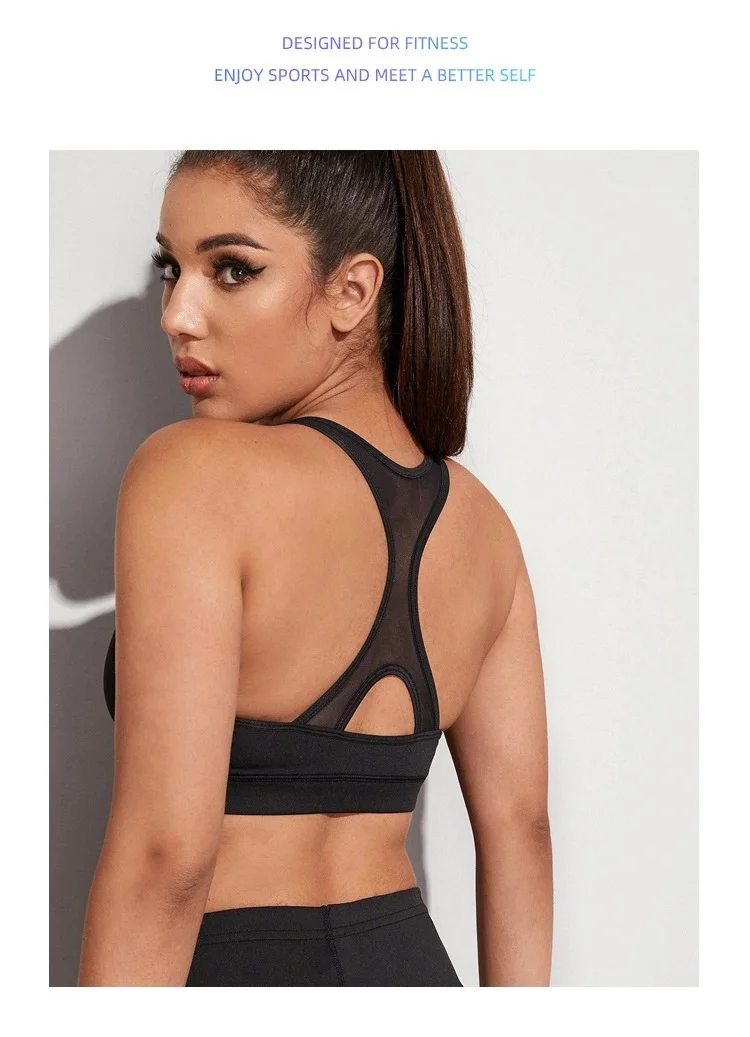 

New Arrivals Yoga Bra Quick Dry Comfortable Double Cross Crop Top Girls Vest Shaping Sports Bra Anti Shake Solid Color Bra