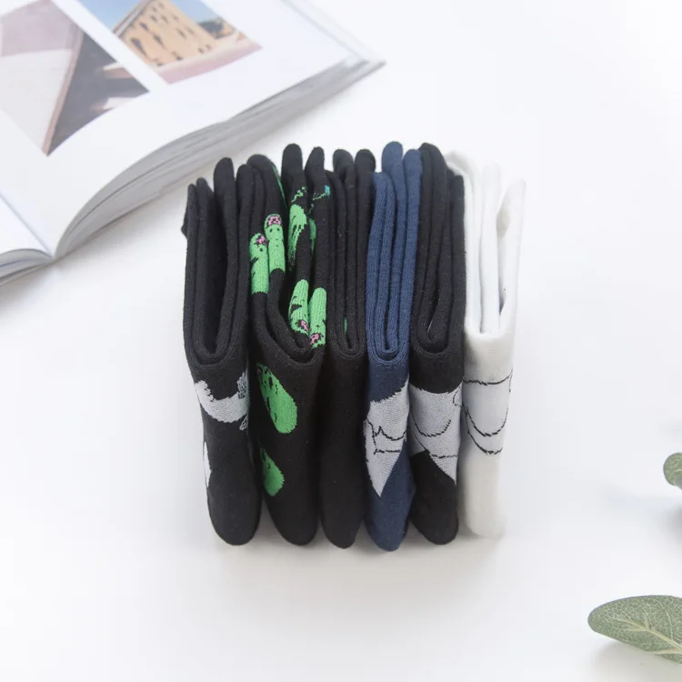 Женские носки унисекс мультяшный Кот Забавный носок инопланетянин планета