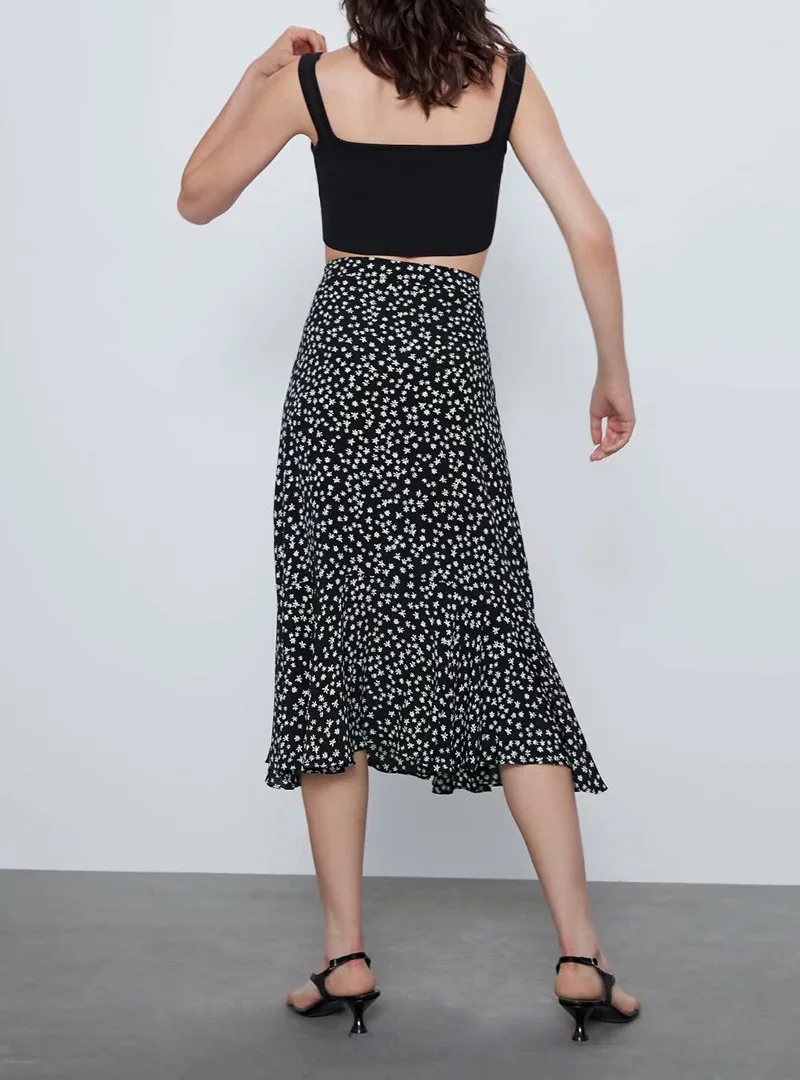 Летние пикантные Юбки-миди с цветочным принтом Женская длинная юбка в богемном