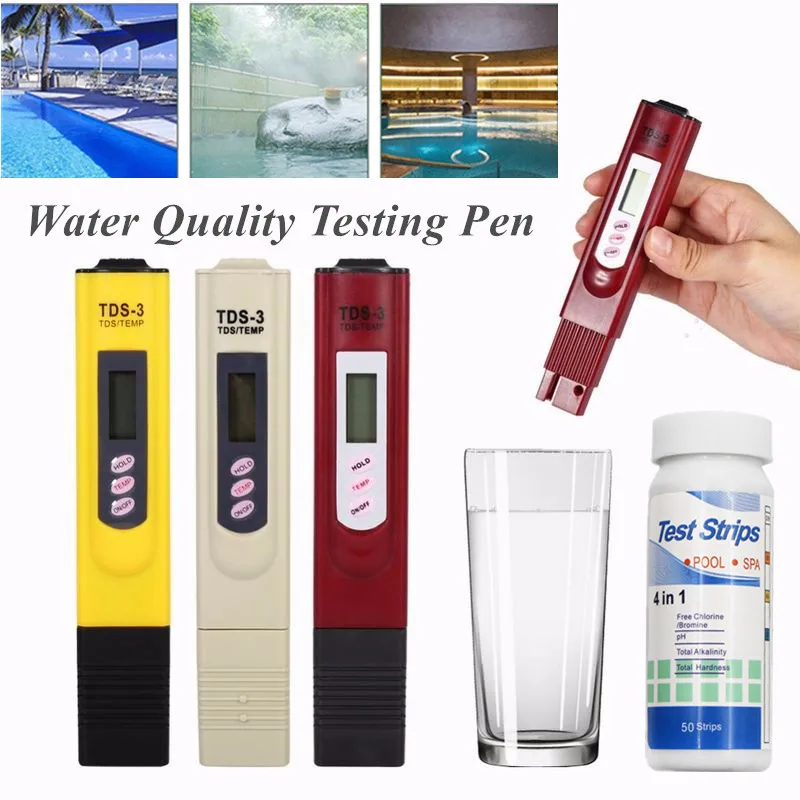 

7 Types Multifunctional LED Display TDS&EC Water Quality Testing Pen Durable Swimming Pool Fish Tank Titanium Alloy Probe