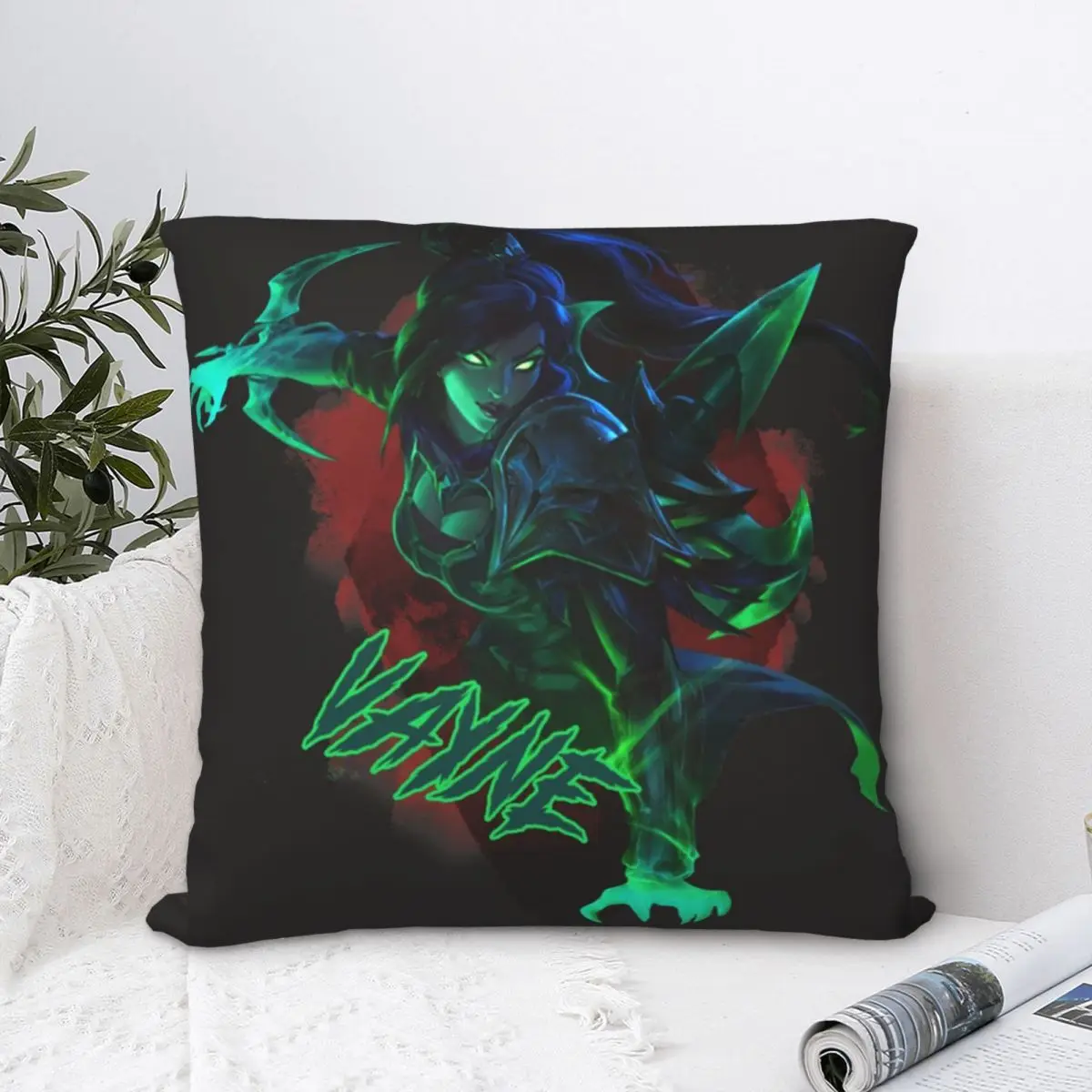 

Vayne LoL Print Square Pillowcase Cushion Cover Spoof Home Decorative Polyester for Sofa Seater Nordic 45*45cm