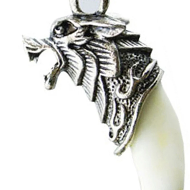 Мужская кожаная цепочка с подвеской в форме зуба | Украшения и аксессуары