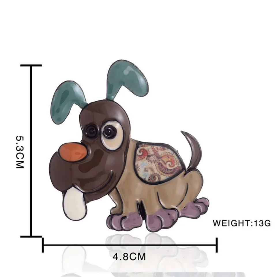 Классические эмалированные Броши Cring Coco в форме собаки булавки для детей