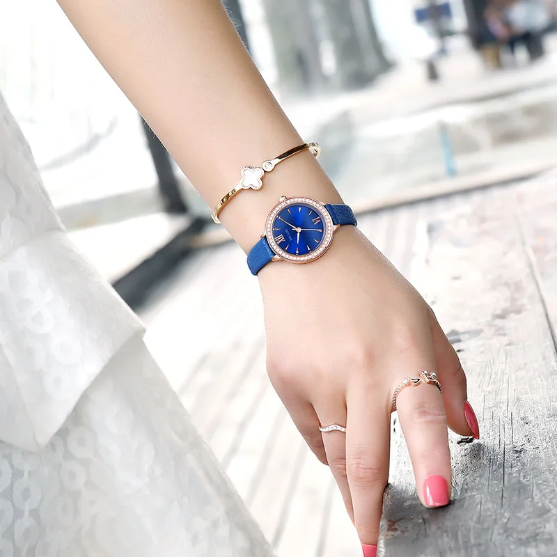 Часы MEGIR женские кварцевые аналоговые модные повседневные Роскошные с кожаным