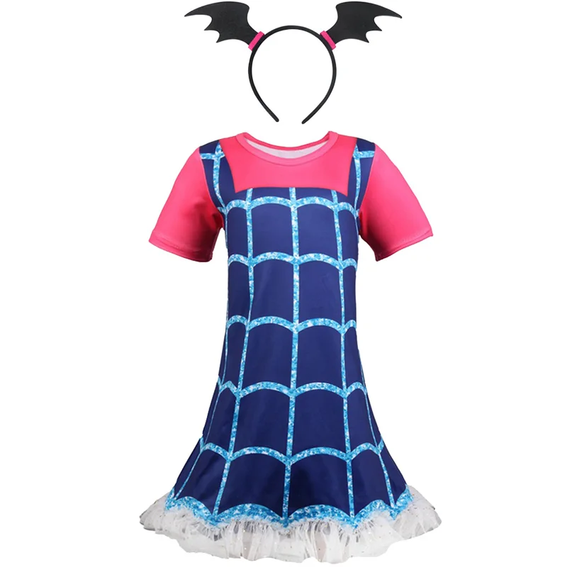 D-2 Vampirina/платье для девочек на Хэллоуин; Детский карнавальный Рождественский костюм вампира; детская одежда для дня рождения; летняя одежда; аксессуары - Цвет: D-2