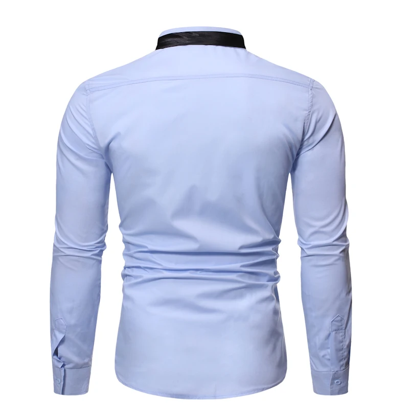 Мужская модная Повседневная рубашка с длинным рукавом индивидуальным вырезом и