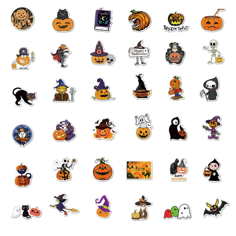 

100pcs Cartoon Pumpkin Scrapbooking Custom Stickers Graffiti Stationery Stickers For Kids Waterproof Album Decor Planner Decals