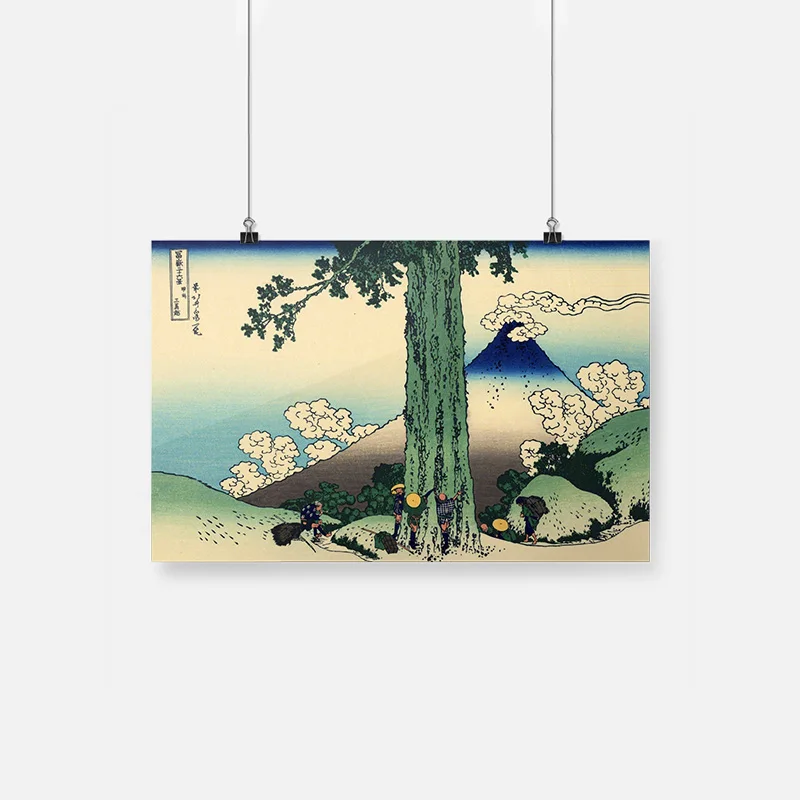 

Japanese Ukiyo-e vintage Style Wooden Frame Canvas Painting Decor Wall Art Bedroom Home Room Framed Decoration Prints Poster