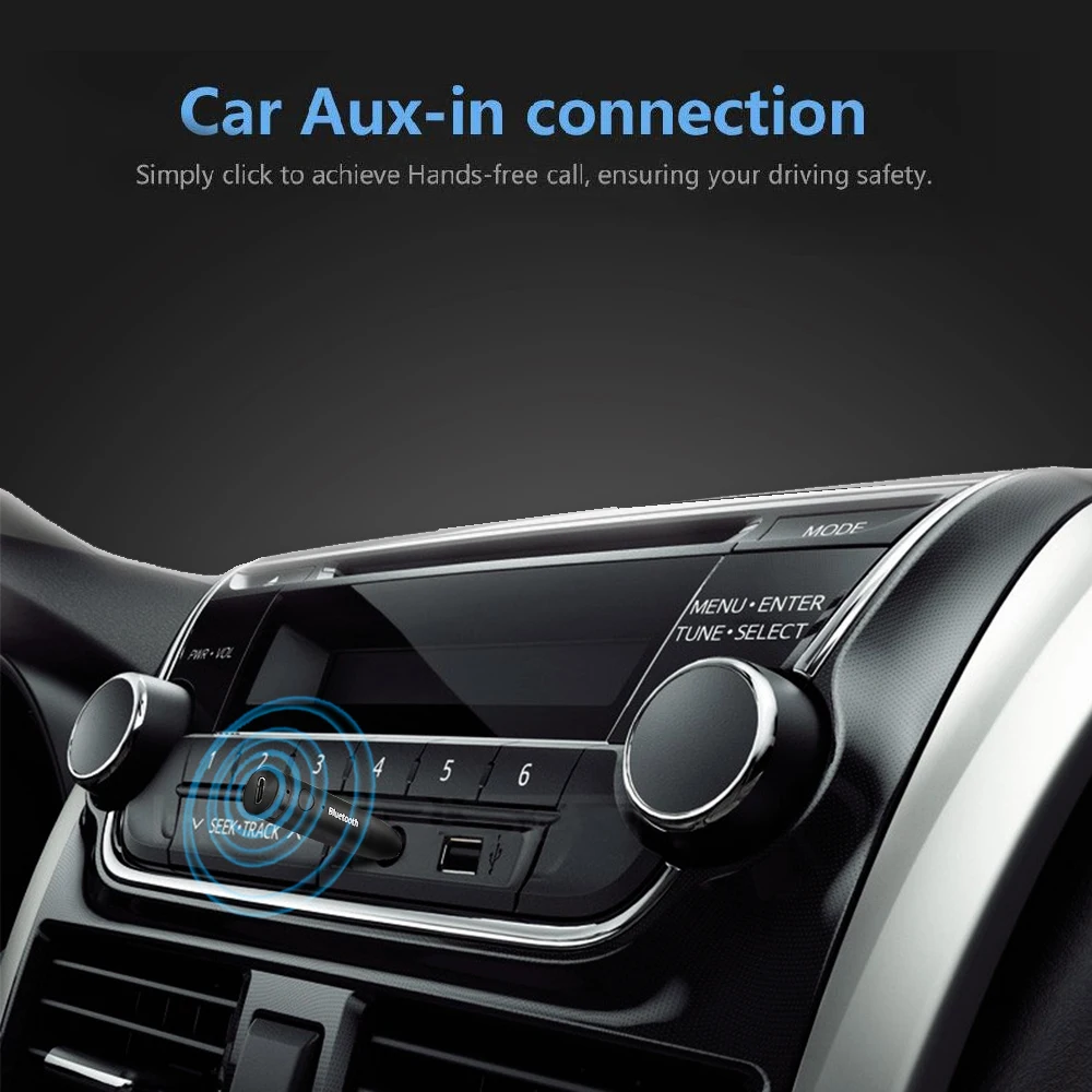 Беспроводной Bluetooth 5 0 автомобильный комплект Мини 3 мм разъем AUX свободные руки