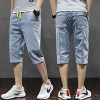 denim shorts mens thin fashion middle pants 2021 new loose casual summer capris black jeans men clothes hip hop streetwear hot