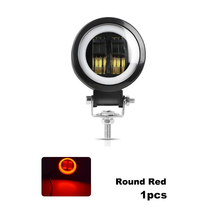 1pcs round red Nlpearl 3 дюйма Круглый СВЕТОДИОДНЫЙ противотуманные фары для авто 4 × 4 SUV 20 Вт Автомобильный свет с светодиодный ангельские глазки для внедорожника грузовика трактора точечный луч 9-32 в - Цвет: 1pcs round red