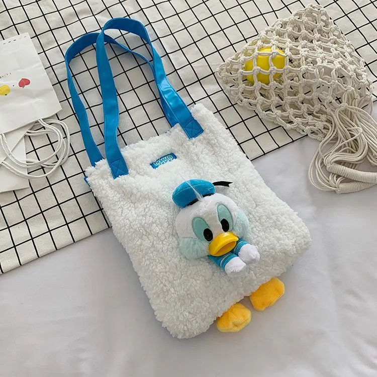 Новинка Зима 2021 сумка на одно плечо для девочек плюшевая Милая мультяшная через с