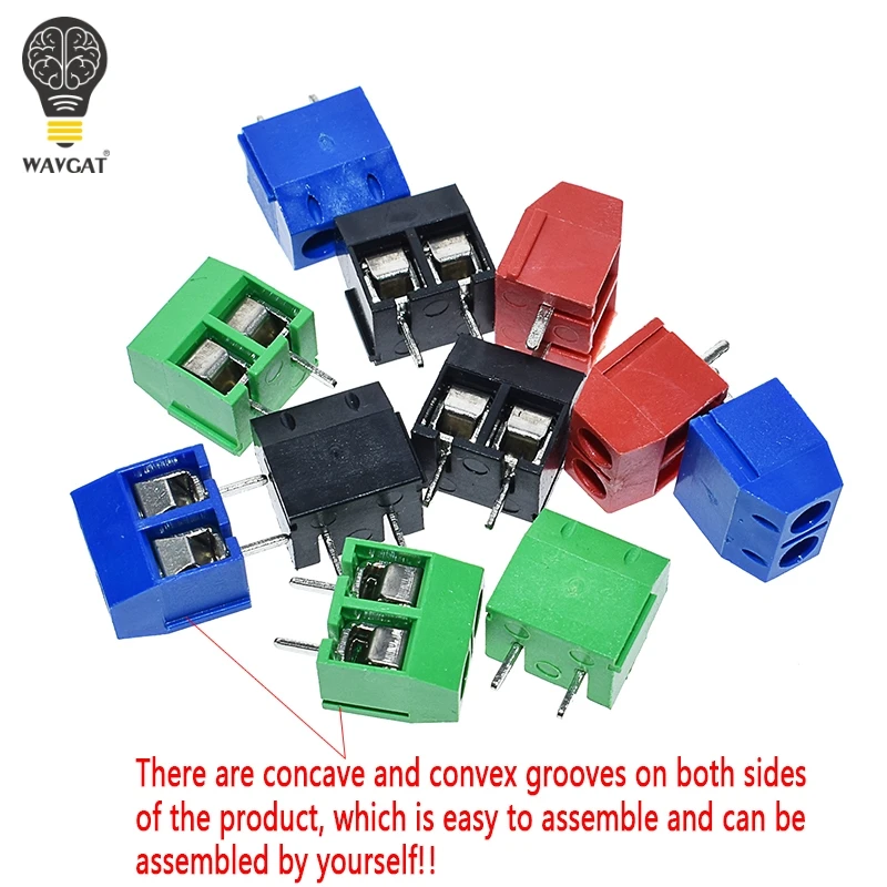 20 шт KF301 2P 3P 5.0 2Pin 3Pin винт 5 0 мм прямой печатной платы Клеммная колодка Разъем синий