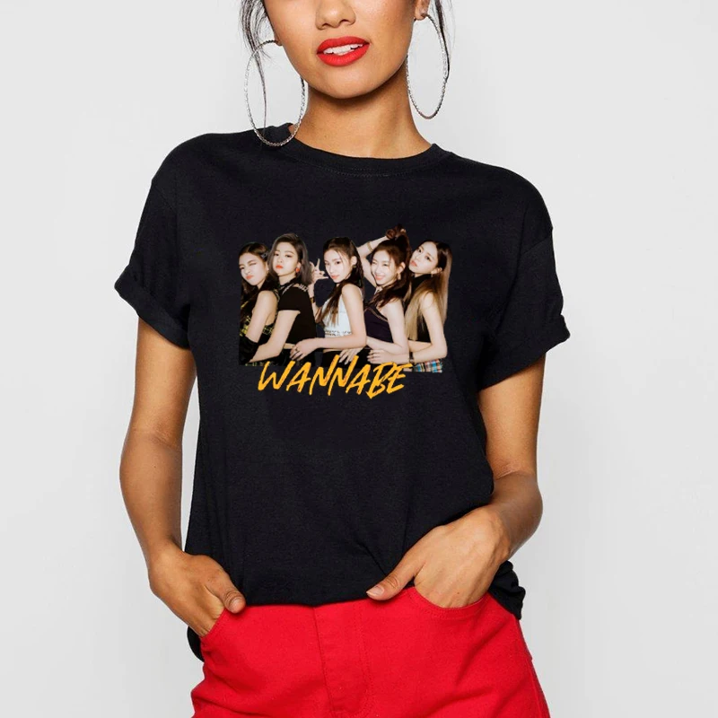 Женские футболки с графическим принтом 2020 ITZY Kpop футболка WANNABE LIA RYUJIN Корейская